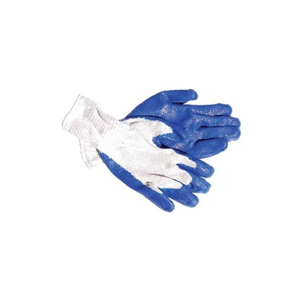 Polyester/Cotton Gloves, Blue Latex Palm, Size Xtra-Large, 12PK